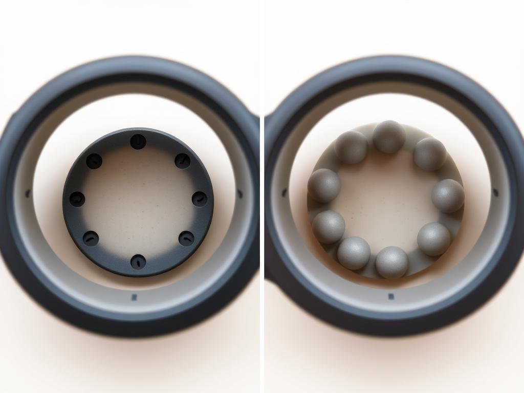 Comparison of Oura Ring 4 and Oura Ring 3 showing the recessed sensors vs bumpy sensors