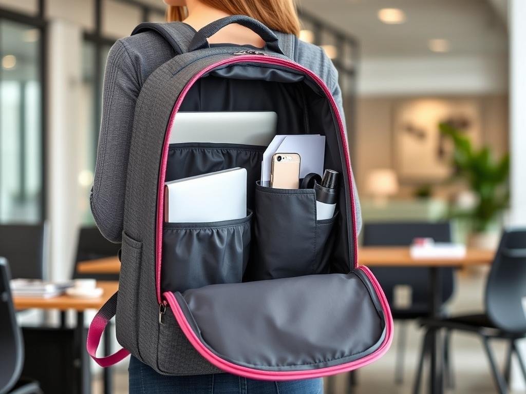 LOVEVOOK Travel Backpack in business setting with laptop and documents LOVEVOOK Travel Backpack in business setting with laptop and documents