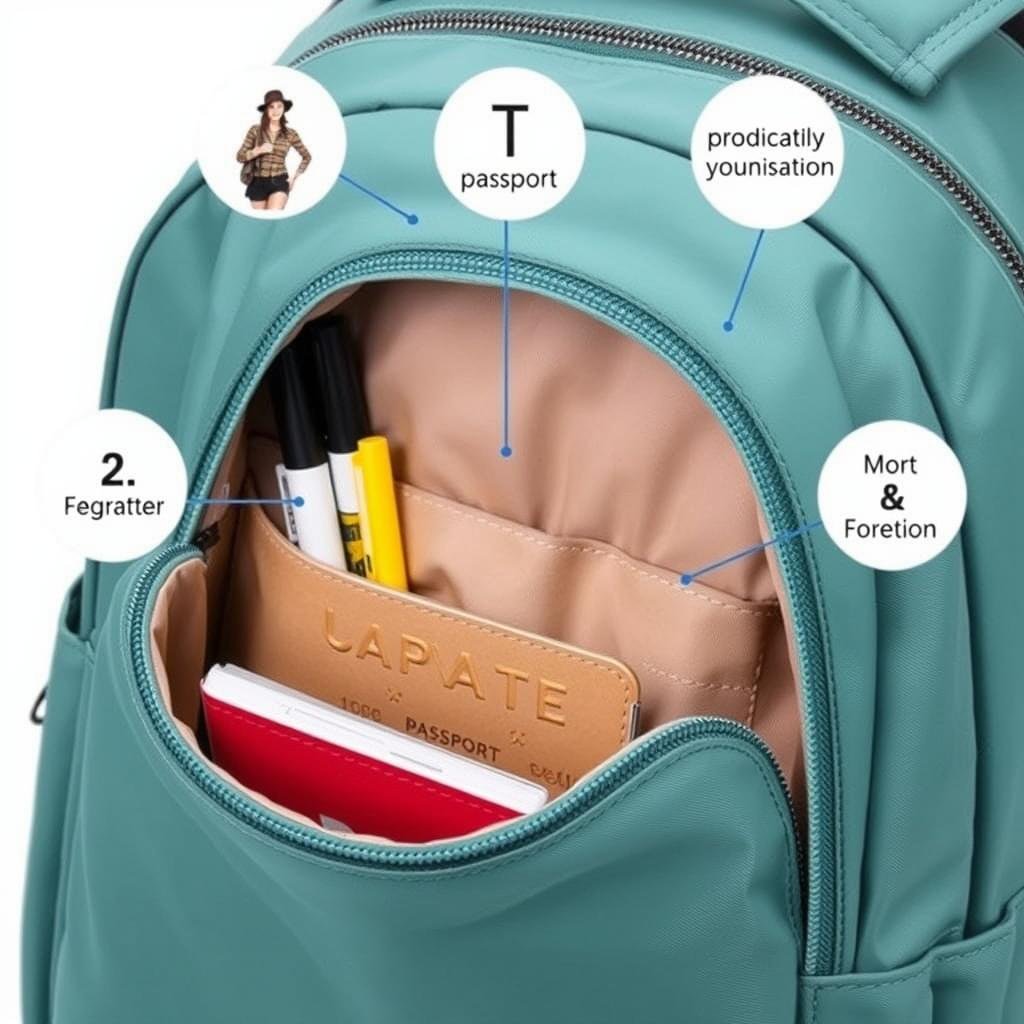 LOVEVOOK Travel Backpack showing the quick-access front pocket organization LOVEVOOK Travel Backpack showing the quick-access front pocket organization