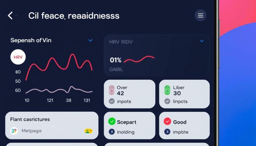 Oura app readiness score screen with HRV and resting heart rate data